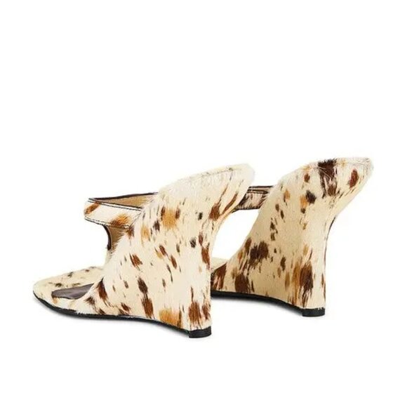 Jeffrey Campbell Romee-F Sandal in Neutral Spot Combo cowhide fur platform heel - Picture 7 of 9